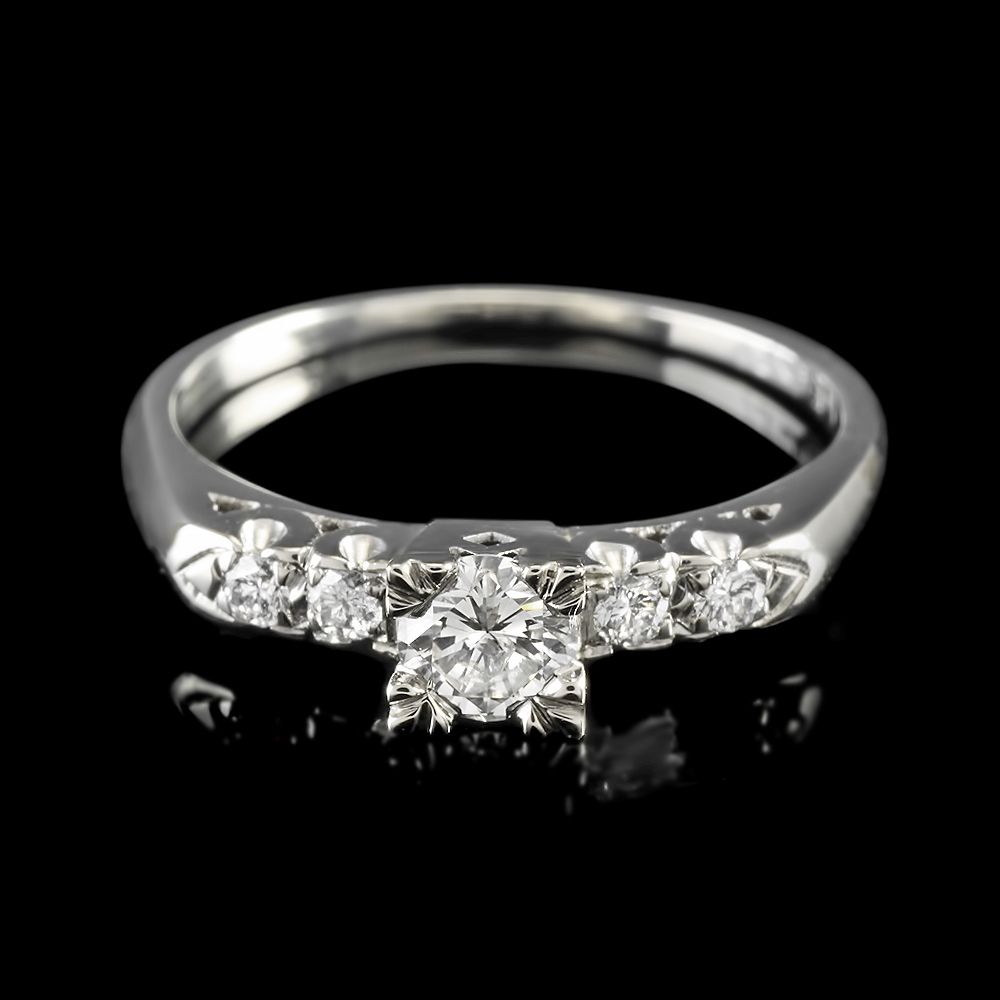 black diamond ring 14k white gold