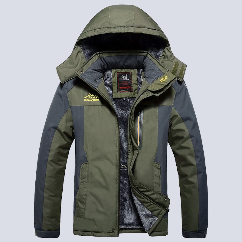 Mens Winter Sports Jacket Windproof Waterproof Warm Hoodie Zipper Coats