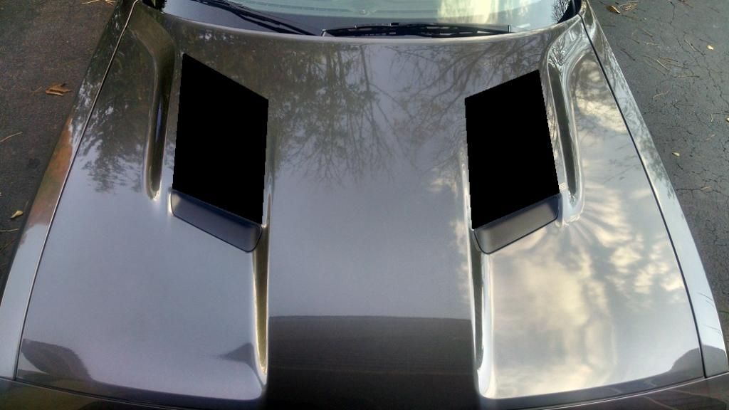Hood snorkel blackout idea (ATTN Dodge Challenger Forum