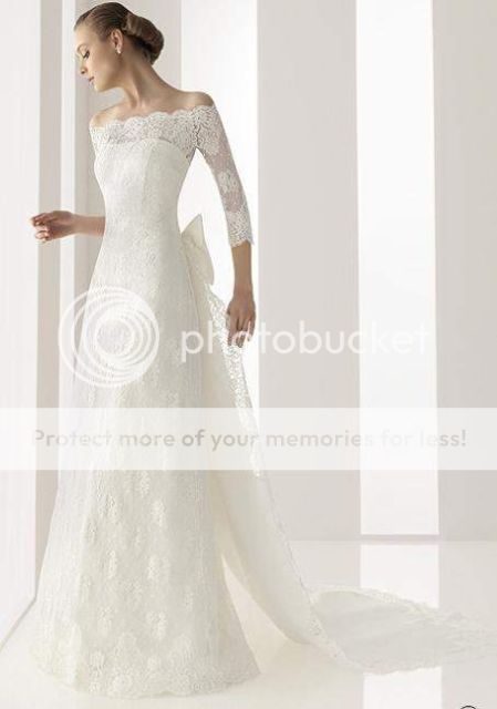 2013 Weiß/Elfenbein 3/4 Arm Brautkleid/ Hochzeit Kleid/AbendKleid Gr