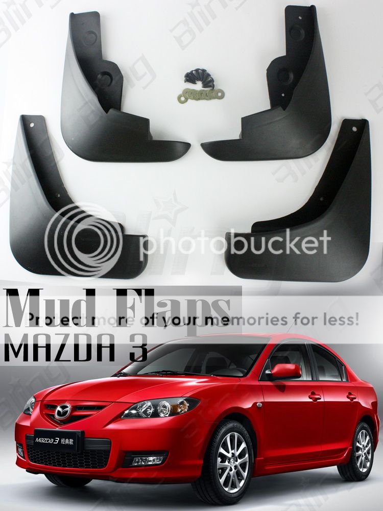 4PCS Mazda 3 Mud Flaps Splash Guards Full Set Package  