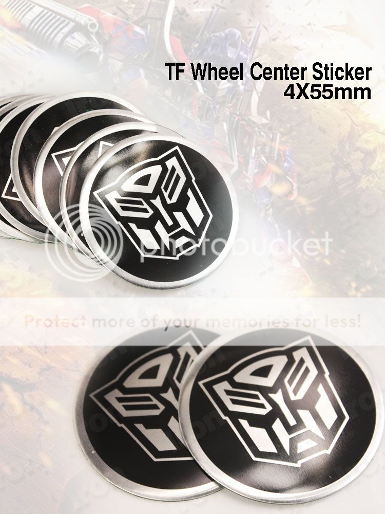 4PCS 55mm Transformers Autobots Wheel Center Hub Caps Sticker  