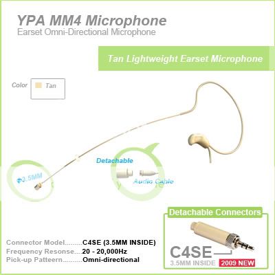 YPA MM4 C4SE Earset Headset Mic FOR SENNHEISER Wireless  