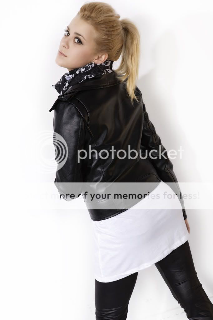 Womens Motorcycle Bomber Black Faux Leather JacketF3080  