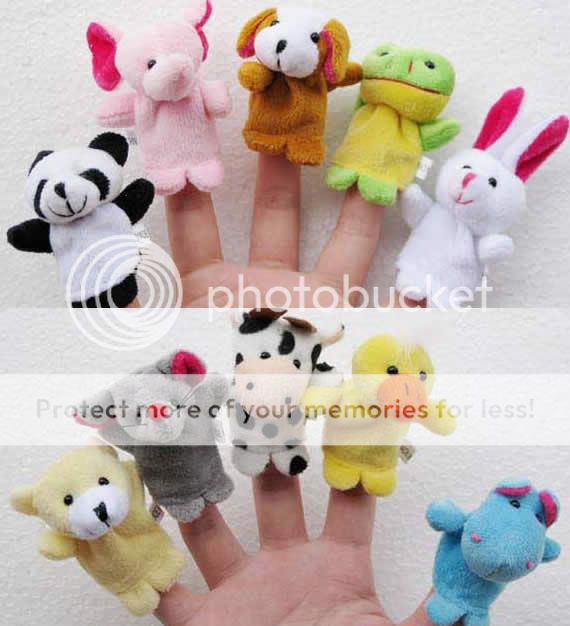 10 Animal Finger Puppets Soft Puppy Child Favor Plush Toy RPG Game for 