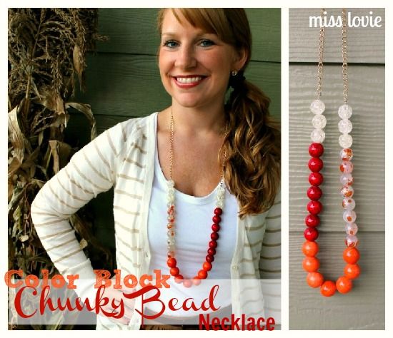 Color Block Chunky Bead Necklace