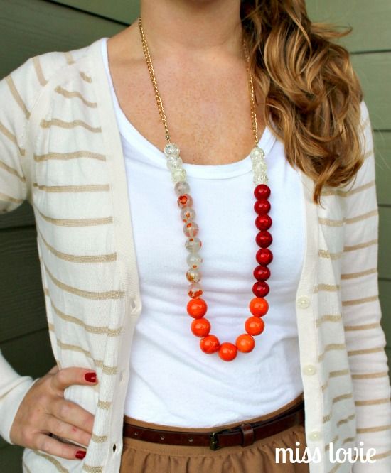 Color Block Chunky Bead Necklace