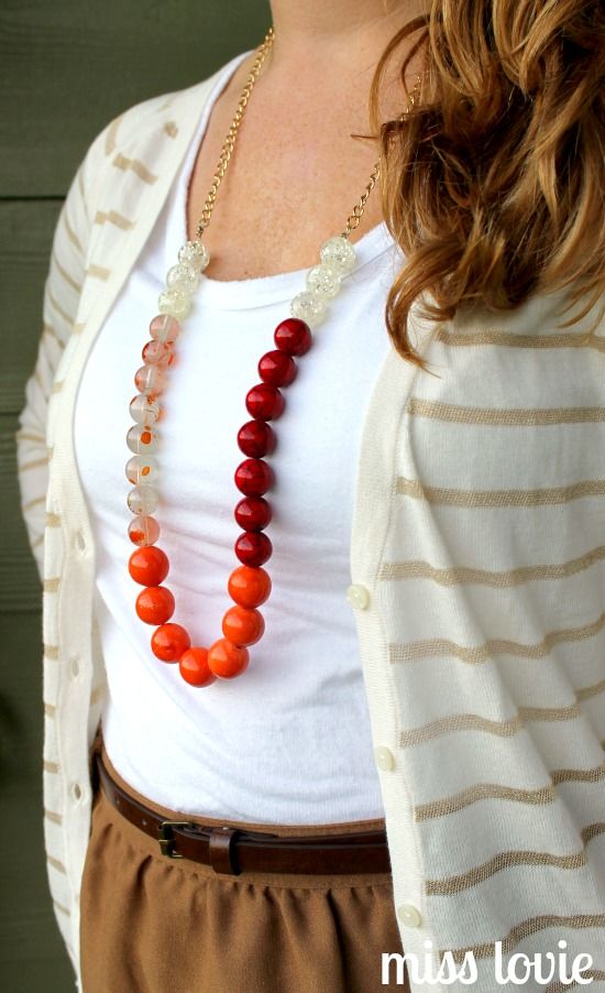 Color Block Chunky Bead Necklace